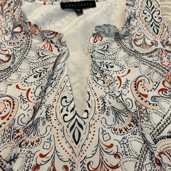 Sanctuary Paisley Print Dress in Navy & Orange - Picture 4 of 12